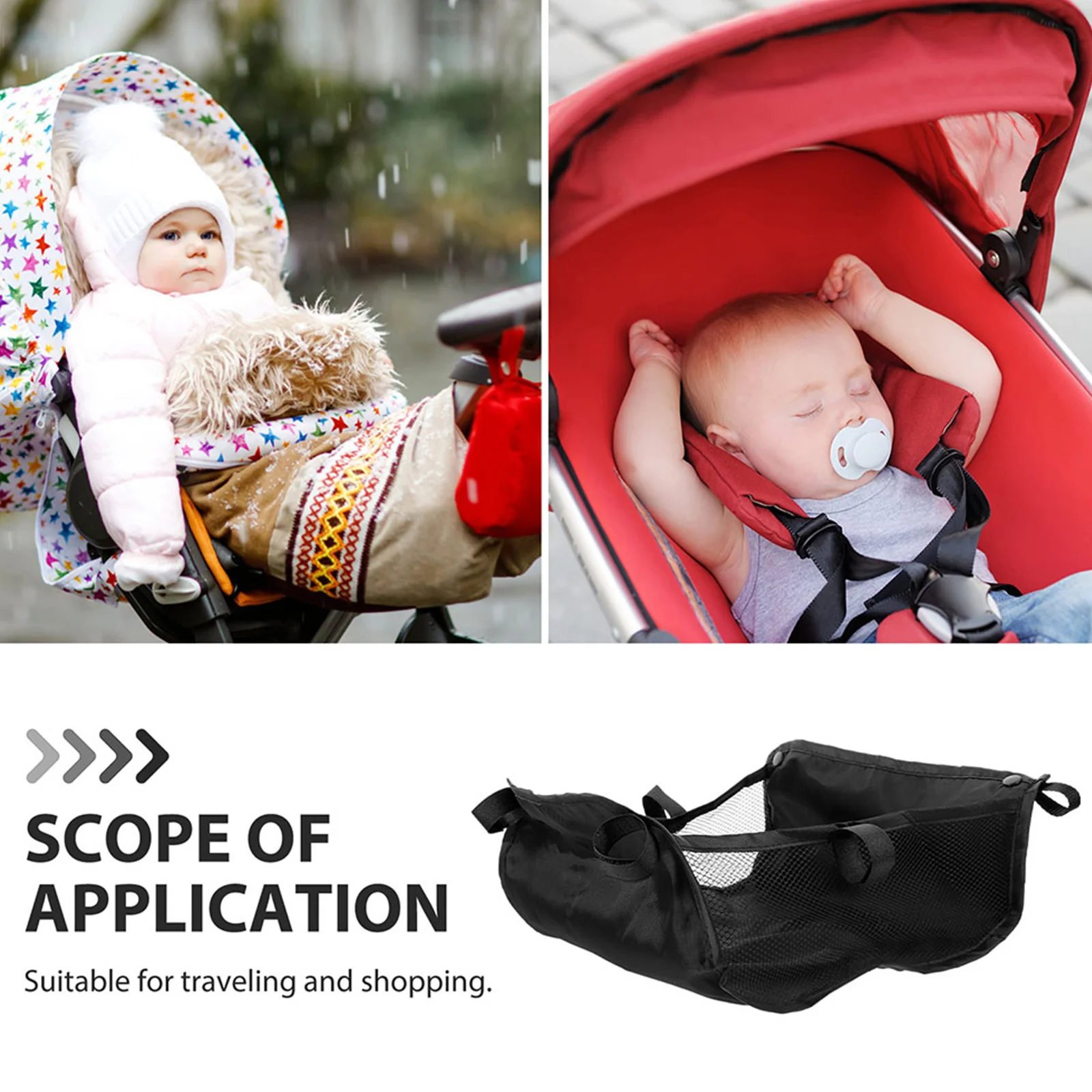 2 قطعة أكياس تخزين عربة الأطفال سعة كبيرة أكسفورد القماش تحت عربة المنظم العالمي يدفع باليدين سلة التخزين