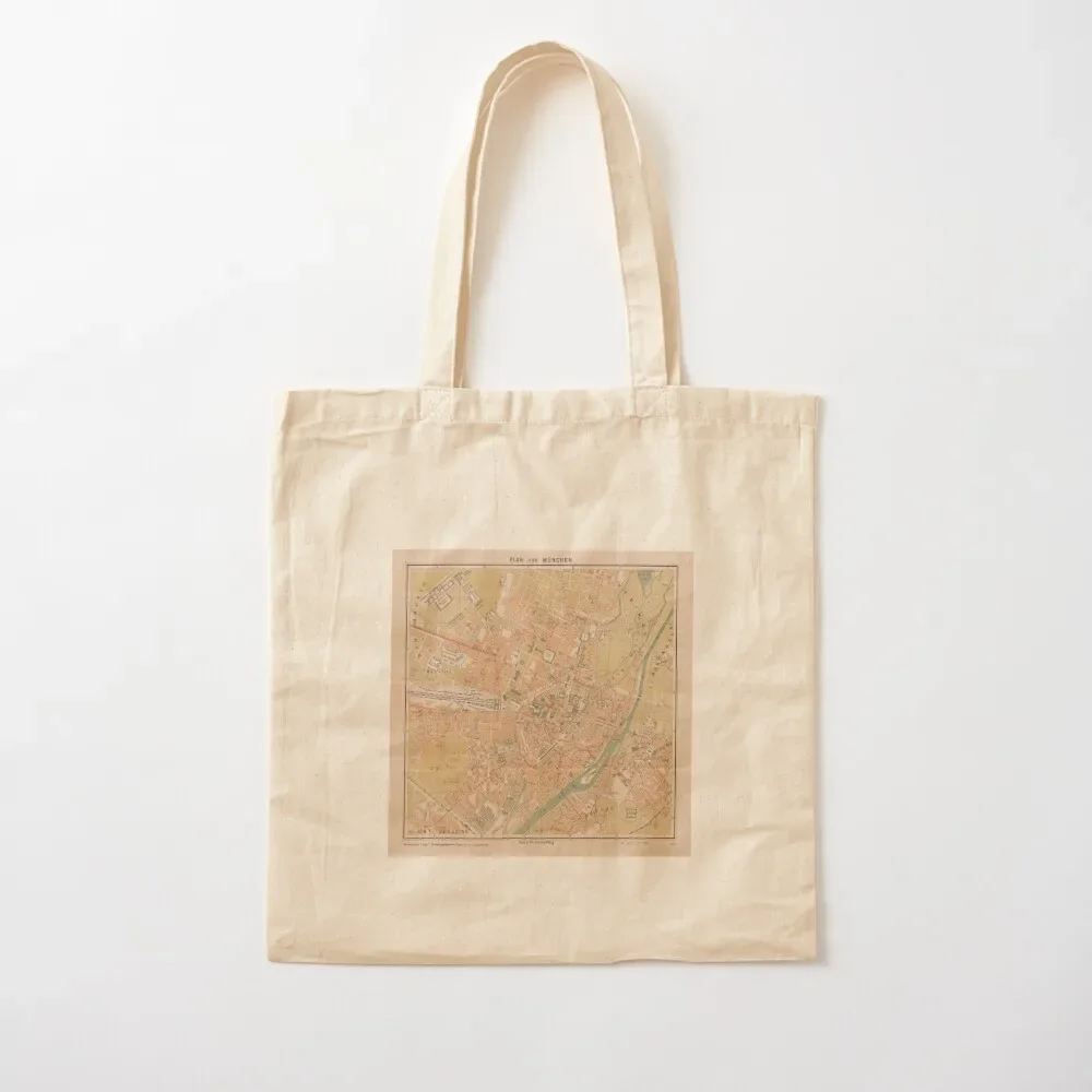 Vintage Map of Munich Germany (1890) Tote Bag Women's shopper bag tote bag university shopper women