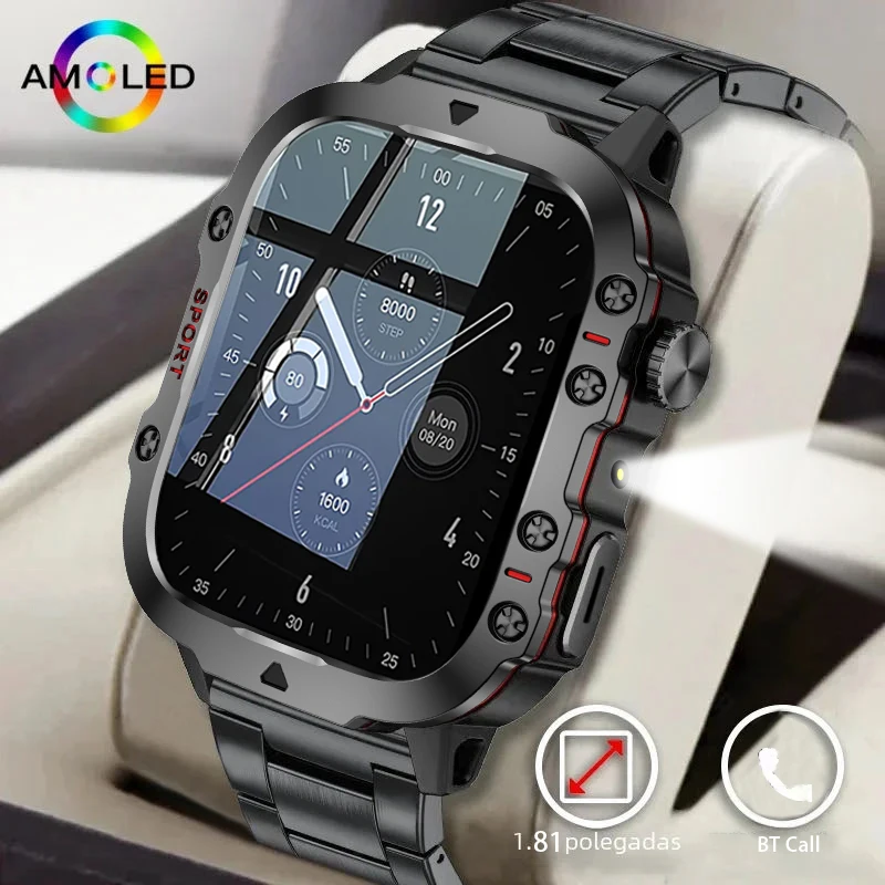 New Original Rugged Military Men Smart Watch Bluetooth Call Fitness Clock 3ATM IP68 Waterproof Sports Smartwatch for Xiaomi
