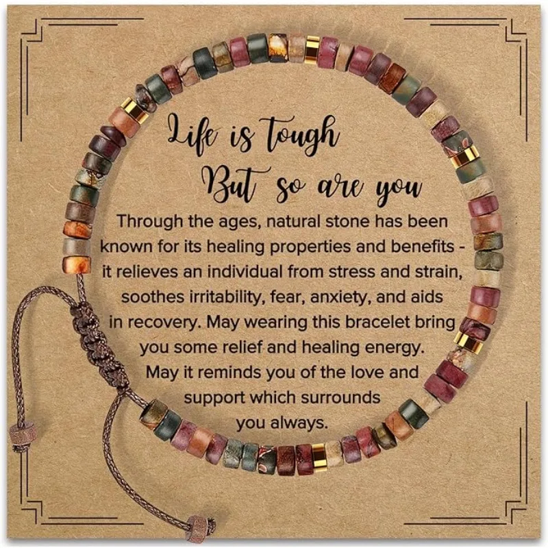 Inspirational Gifts Bracelets for Women Natural Stone Bracelets - Get Well Soon Gifts for Women Best Friends Sister Girls
