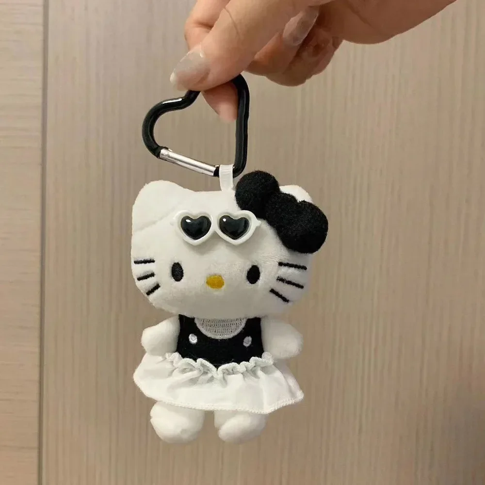 Hello Kitty Plush Doll Keychain Kawaii Cartoon Soft Stuffed Toys Gadgets Kits Cute Hanging Decorations Girls Birthday Gift