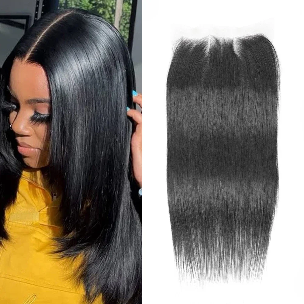 

6X6 Lace Frontal Human Hair Closure Only 100% Hand Tied Bone Straight LACE CLOSURE Without Border 15a Grade Lace Frontal Closure