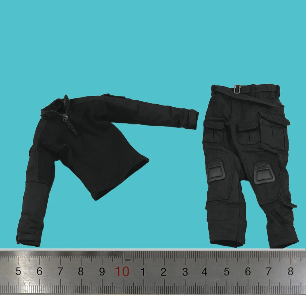 

DAM 78103S The Russian Soldier Man Mini Toy Model Black Uniform Coat Pant Waist Belt Accessories For 12" Doll Figure 1/6 DAMTOYS
