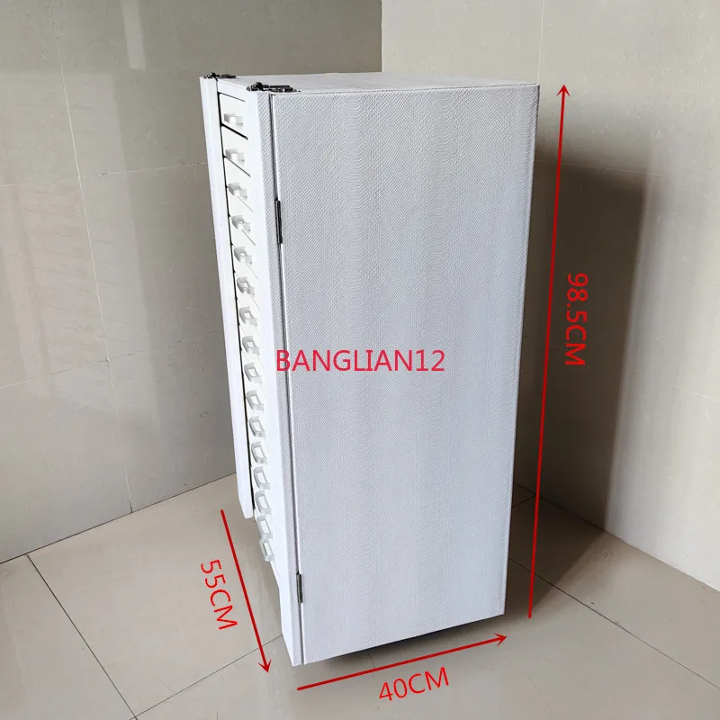 White snake pattern leather glasses display cabinet 12 layers 16 layers storage box with lock
