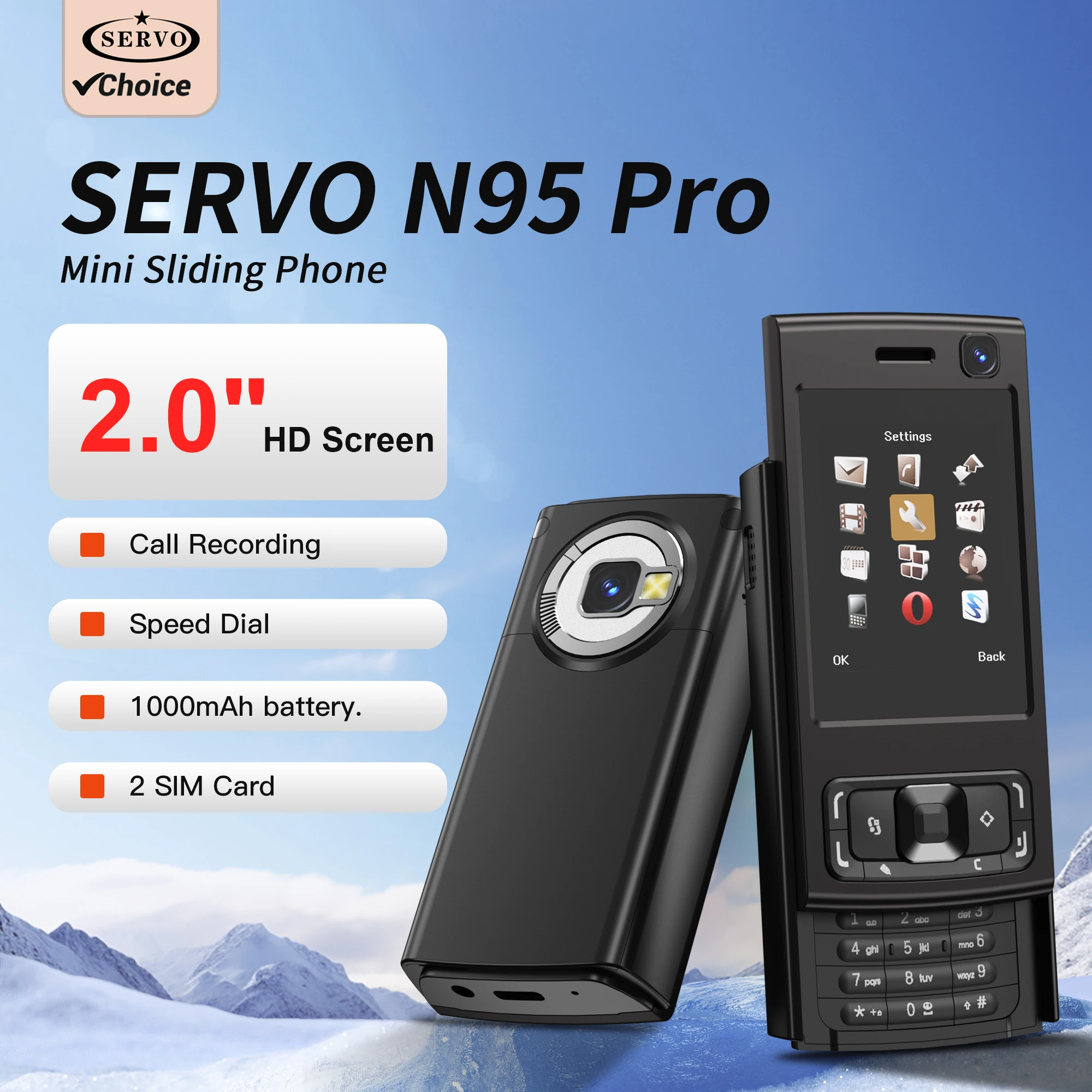 New Slider Mobile Phone 2G GSM Dual SIM Bluetooth Speed Dial Call Recording Magic Voice Blacklist Small Cellphones Flashlight