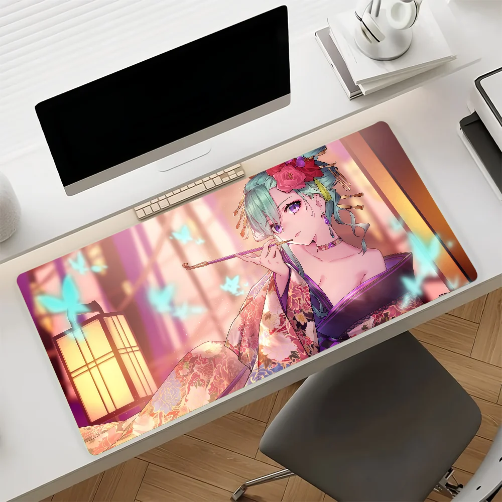 Virtual Idols Y-Yakumo B-Beni Mouse Pad Anti Slip Rubber Edge Locked Thickened Laptop Gaming Desk Mat