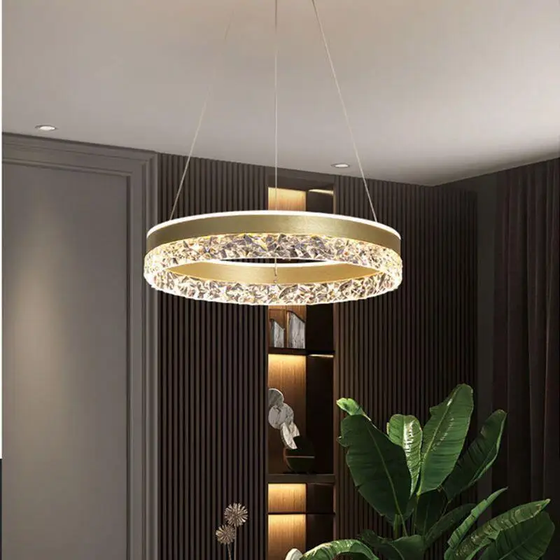 Ceiling Chandelier Restaurant Modern Round LED Lustre Ceiling Light Living Room White Room Decoration Light Fixture