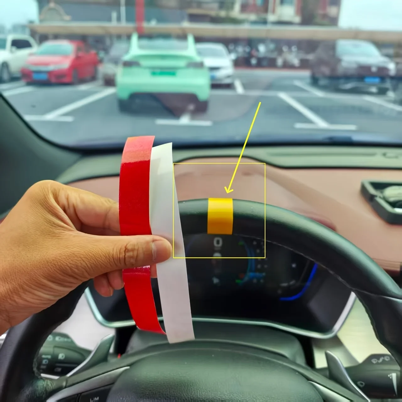 2pcs Steering Wheel Position Mark Sticker Waterproof Sunproof Vinyl Decal For Car Motorcycle Handlebar Multi Position Decor
