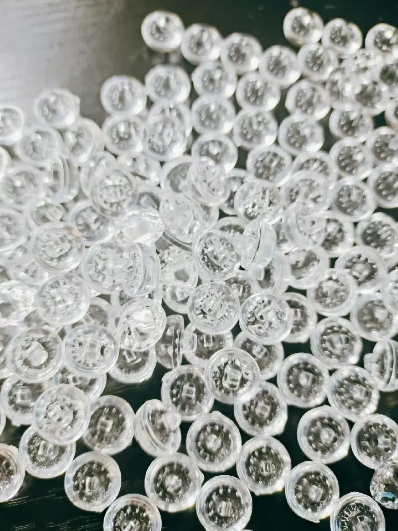 Botão De Cogumelo Transparente Acrílico, DIY Botão Hemisfério, Acessórios De Vestuário, Flash AA, Vendido em um Pacote de 100 Pelotas, 10mm