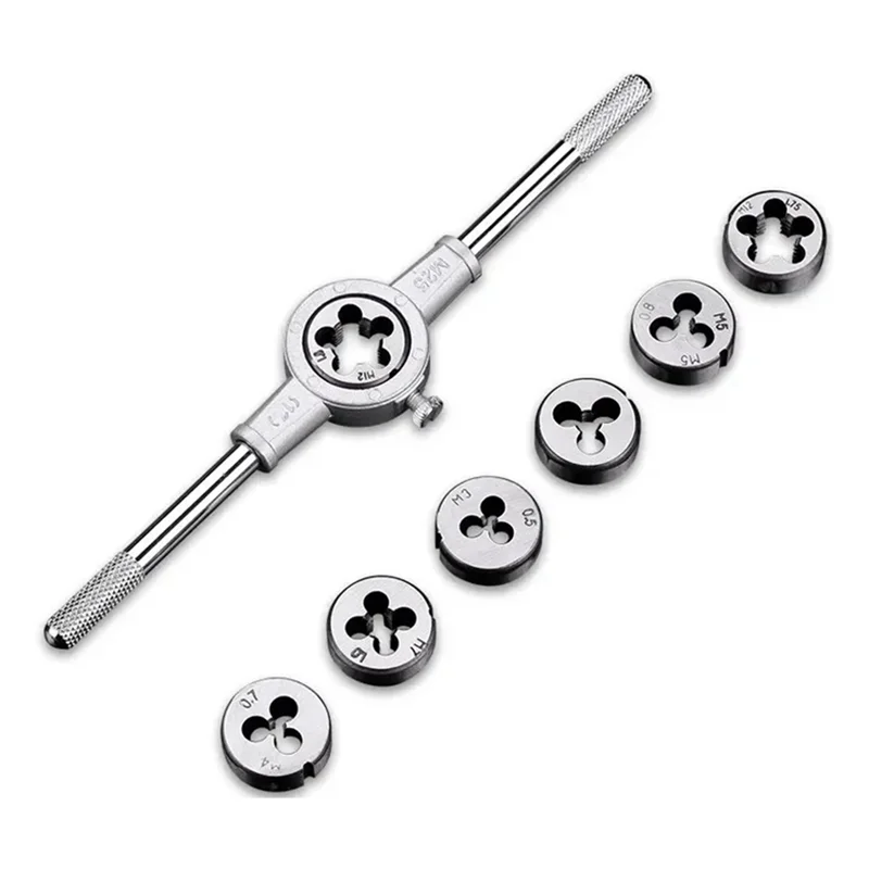 

M3-M12 Thread Self-Tapping Wrench Set Screw Metric Tap And Die Set Hand Tapping Thread Drill Hardware Tools 12 Pieces-A68E