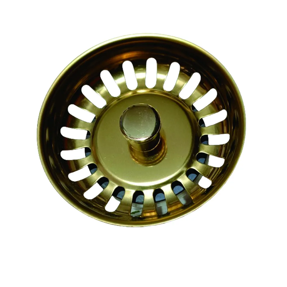 7.9cm Golden Color Kitchen Sink Plug with Spring Steel Ball 304SS Sink Filter Sink Drainer Stopper Gold Strainer 3-1/2 strainer