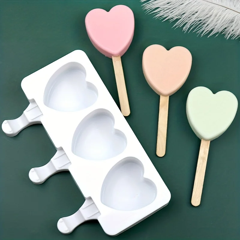 1pc, Heart-Shaped Silicone Ice Cream Mold for Perfect Popsicles and Ice Cubes - Ideal for Parties and Bars