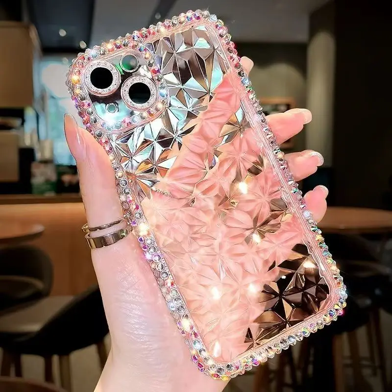 Luxury Popular Glitter Rhinestone Bling Phone Case For iPhone 17 Pro Max  11 12 13 14 15 16 ProMax Shining Back Cover