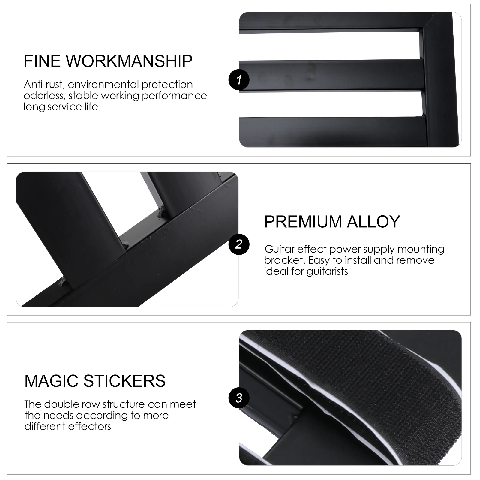 1 satz 1 Set Effekt Pedal Board Kit Heavy Duty Rost Beständig Dual Gitarristen Pedalboard Mit Tie Loop Gitarre Zubehör