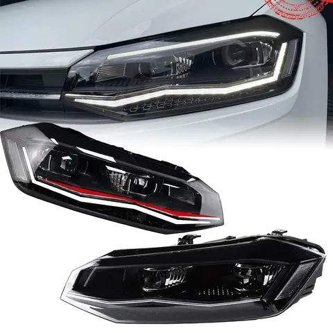 Strålkastare för VW POLO 2019-2021 Bil автомобильные товары LED DRL Hella Xenon Lens Hella Hid H7 POLO Biltillbehör 8 best sales Polo-strålkastare - №3