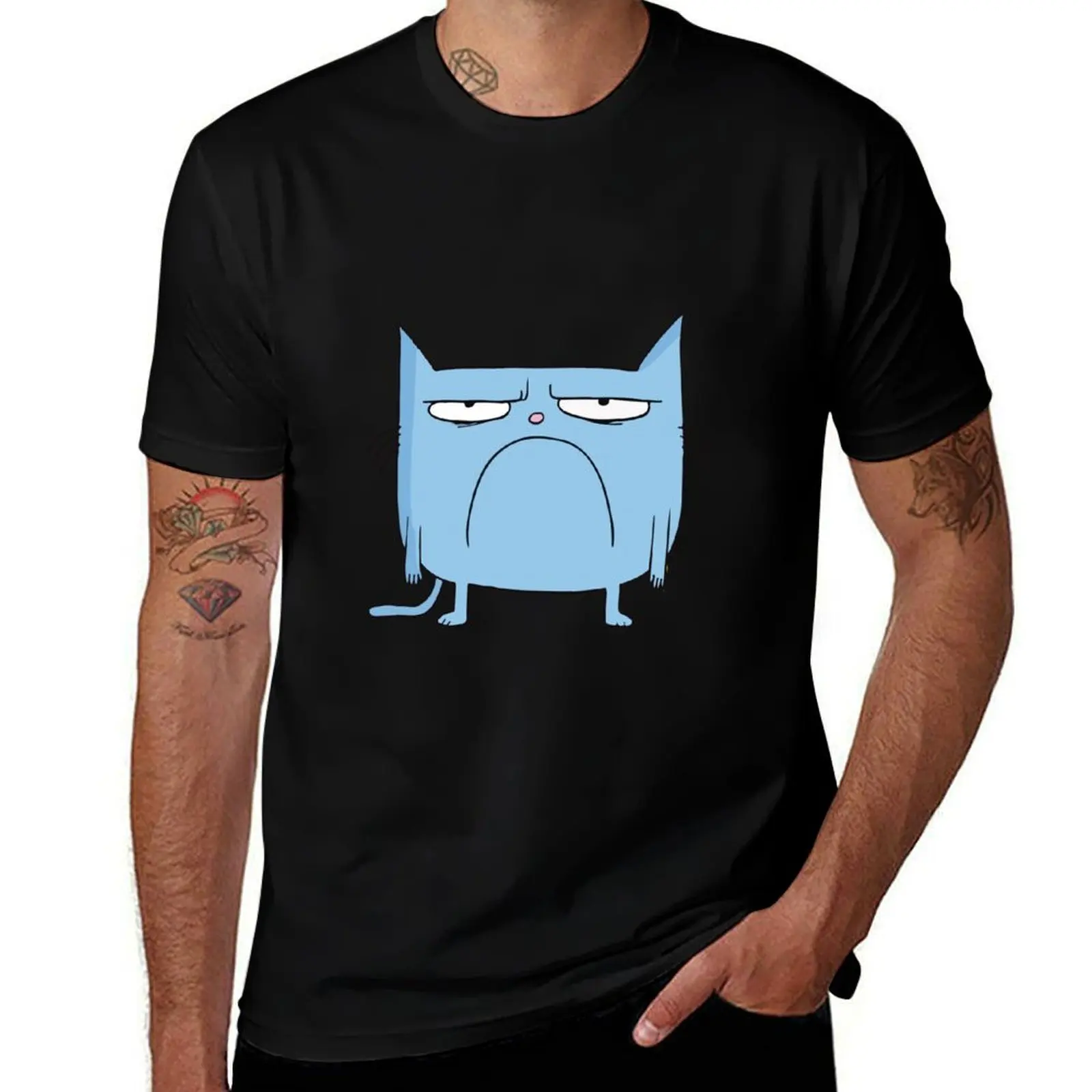 catwad feeling upset T-Shirt Work Wear Simple Tee Shirt