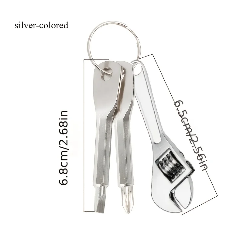 3-piece portable screwdriver set including a flathead, crosshead, and mini handle keychain - adjustable universal tool suitable