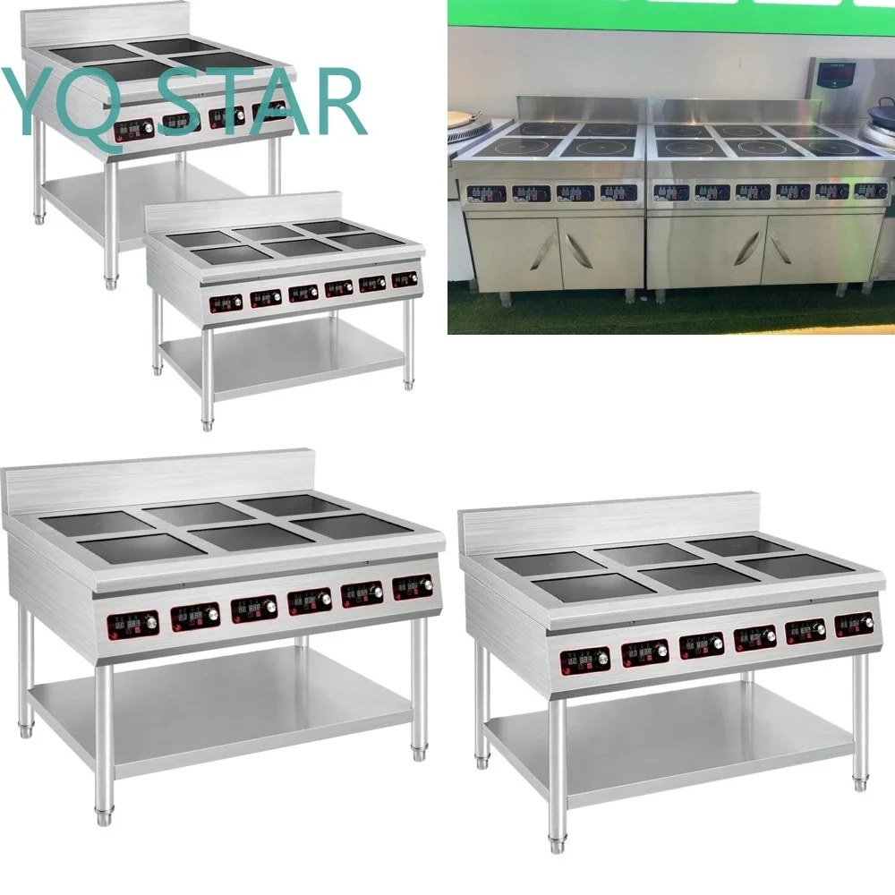Commercial Electric Cooktop 4 Burner 380V Induction Stove for Restaurant Kitchen Use Industrial Cooking Equipment for Food