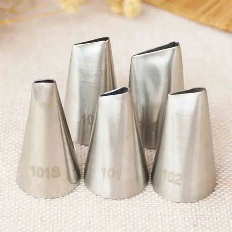 101S/101/102/103/104 Pastry Icing Piping Cake Nozzles Rose Flower Petal Stainless Steel Decorating Tip Cake Decorating Tools