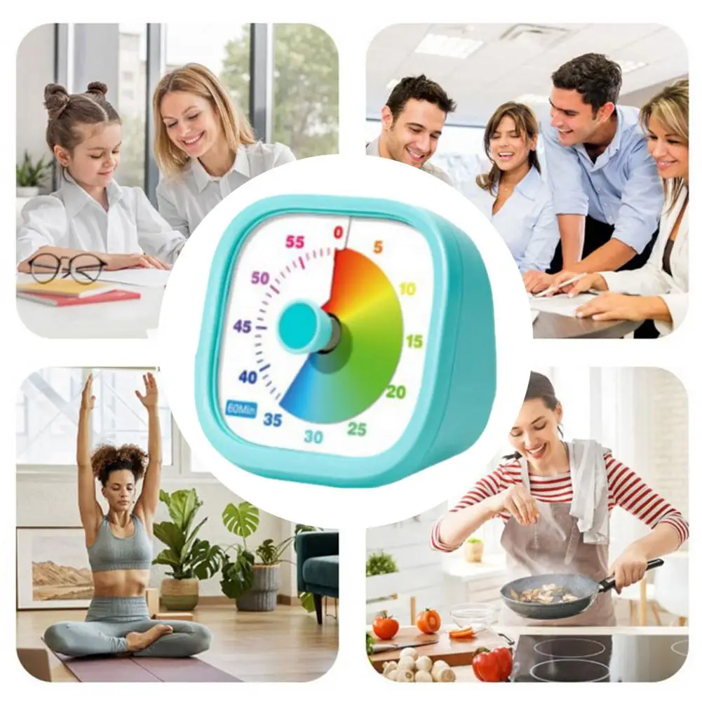 Kids Countdown Timer Easy Use Timer for Seniors Visual Timer for Kids 60 Pomodoro Silent Countdown Clock Rainbow for Classroom