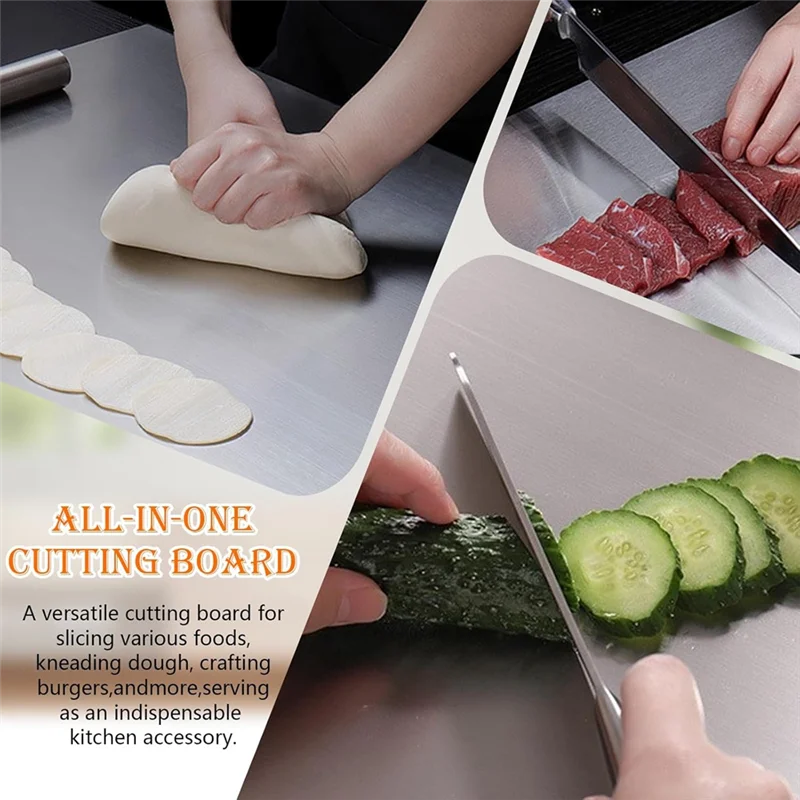 

Hot Selling Stainless Steel Cutting Boards L Shape Pastry Board For Meat, Fruits, Vegetables, Bread, And Baking