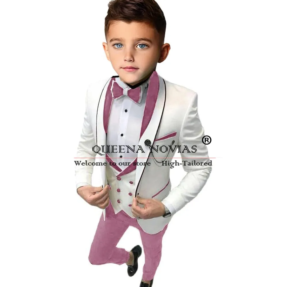 Boy Suit 3 Piece Casual Jacket Vest Pants Wedding Kids Tuxedo Party Dress Child Formal Blazer 2T-16 Years Old Kids Clothing 2024