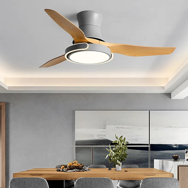 Nordic Luxury Home Decor LED Ceiling Fan Lights Living Dining Room Bedroom Ceiling Fan Lamps with Remote Control High Wind Power