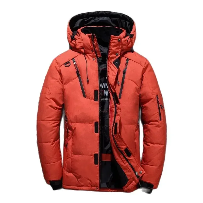 Men White Duck Down Parkas -20 Degree Winter Jacket Men's Thick Warm Snow Parkas Overcoat Windbreaker Hooded Parkas ZL560