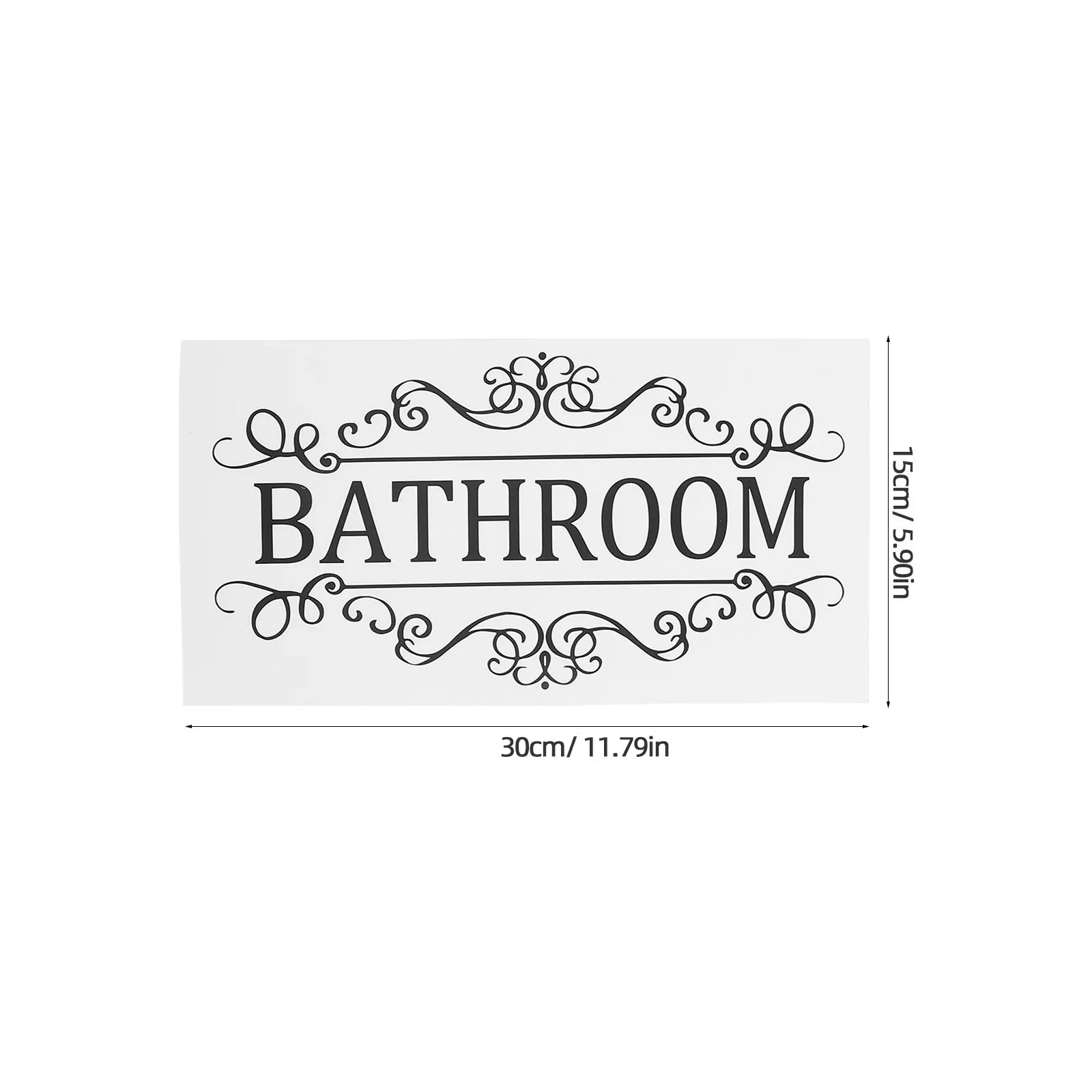 6Pcs Adhesive Door Sign Sticker Bathroom Toilet Room Washroom Pantry Kitchen Laundry Storage Space Minimalist Rectangle Label