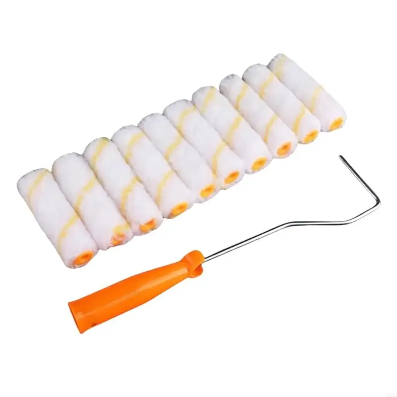 

124e 10pcs краски роликовые кисти плотные щетинки латексная краска ролика для рисования стены