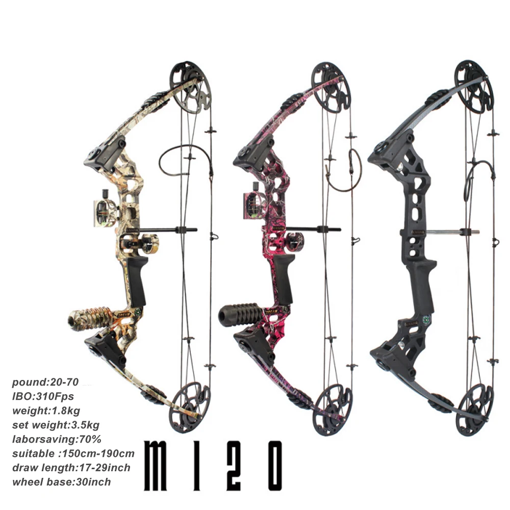 

Junxing M120 Black/Camo Compound Bow Right Handed for Outdoor Hunting 20-70lbs