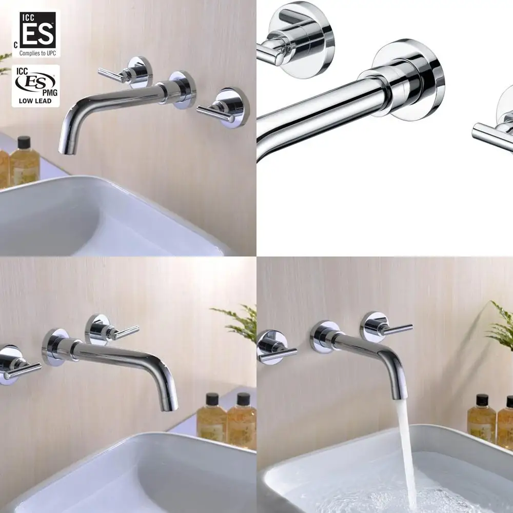 

Dual Handle Wall-Mounted Lavatory Sink Mixer Tap