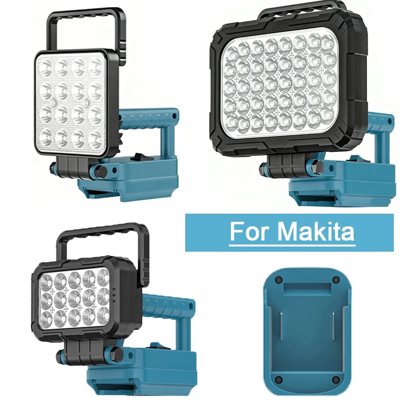 

Светодиодный рабочий фонарь для Makita 18 В, литий-ионный аккумулятор, аварийная лампа, фонарик, прожектор с двойным USB-подсветкой для кемпинга