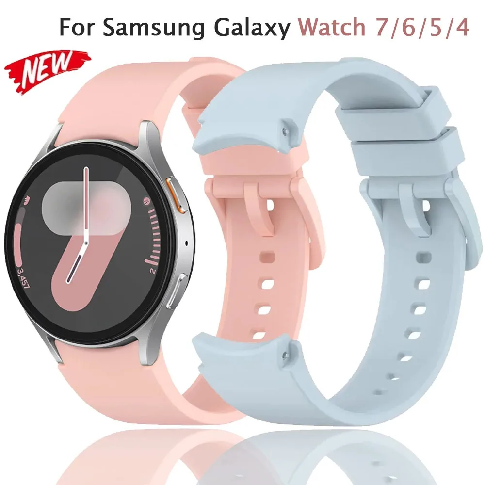 Weiches Silikonarmband für Samsung Galaxy Watch 7/6/5/4 Offizielle Sportarmbanduhr ohne Lücke 44 mm 40 mm 47 mm 45/42/43 mm 46 mm Correa