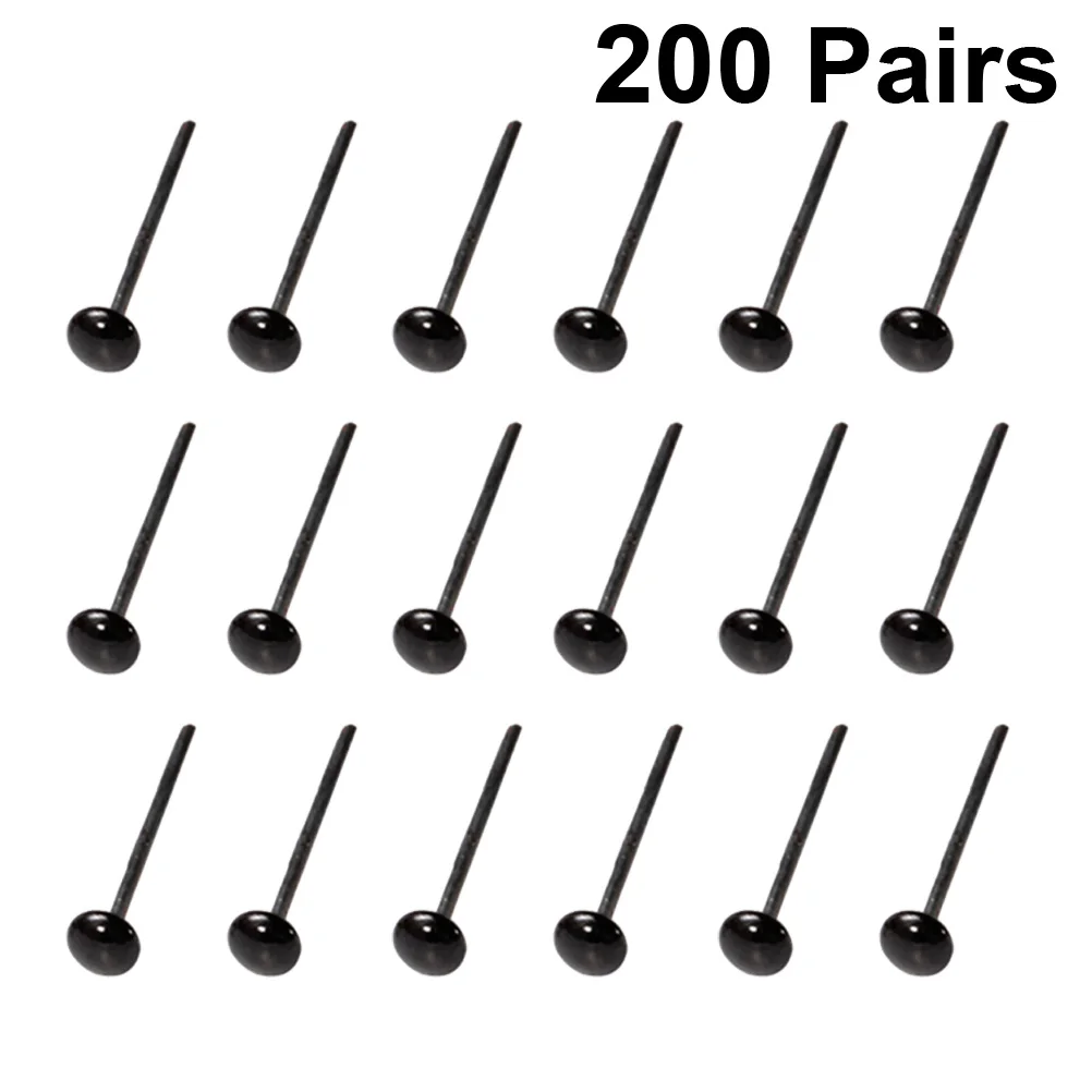 

200 Pairs DIY Animal Eyes Black Eye Plastic Eye for DIY Scrapbooking Crafts Projects Size 3mm