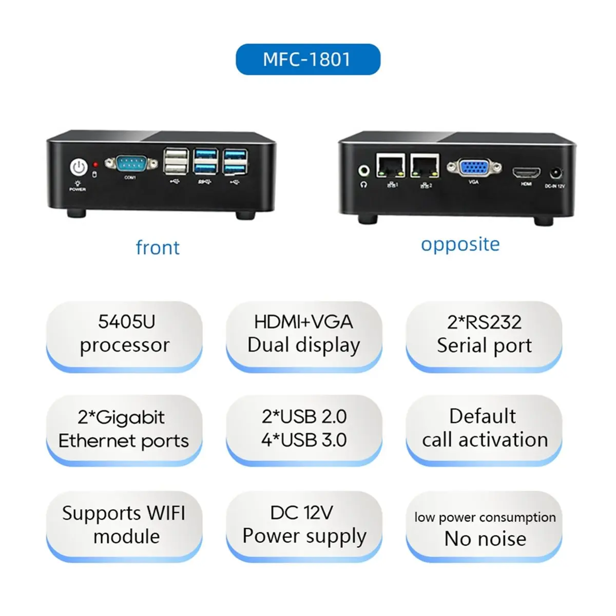giftnew N97 팬리스 미니 PC 듀얼 코어 프로세서 DDR4 32GB 비디오 메모리 SSD/HDD 스토리지 가정 및 사무실용(EU 플러그) 썸네일 6