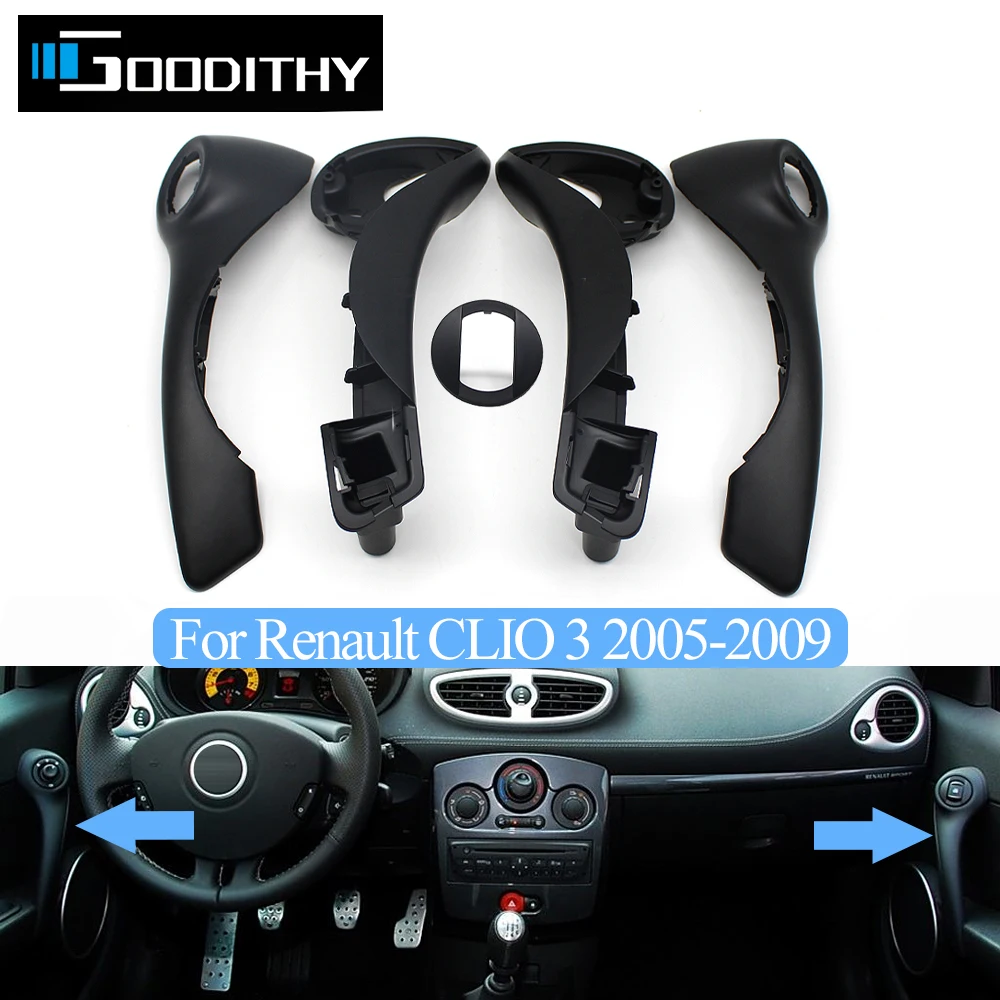 

Car Inner Door Front Left Right Door Pull Grab Handle Window Control Switch Cover For Renault CLIO 3 MK3 22005-2009 8200316977