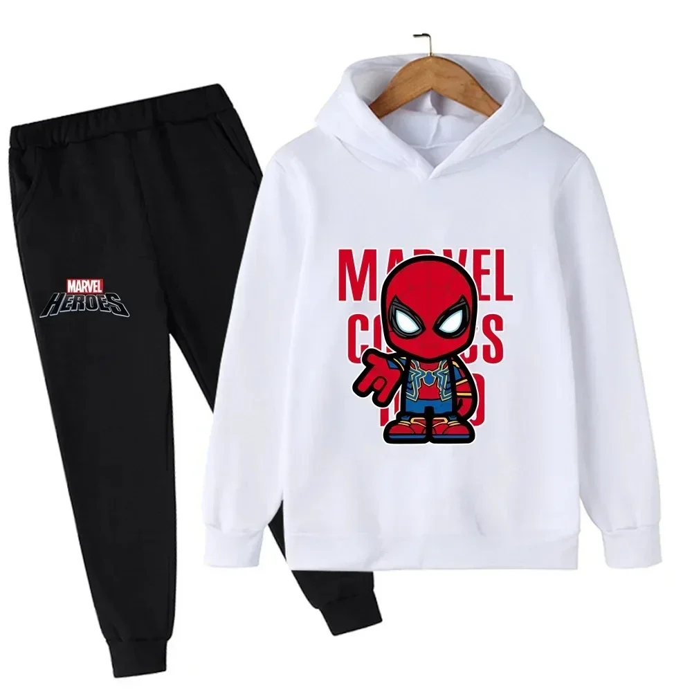 

Spring Autumn Fashion Children Clothing Marvel Spiderman Cartonn Print Hoodies + Pants 2pcs Sets Kids Boy Girl Casual Sportsuits