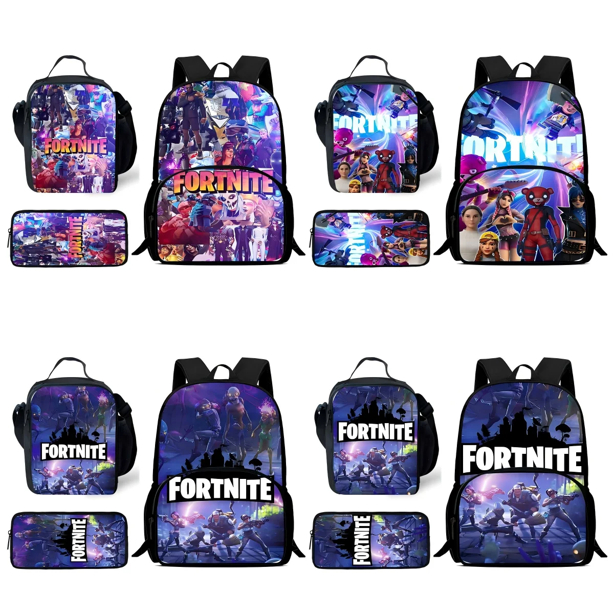 Mochilas populares para niños del juego Fortnite, bolsa de almuerzo, estuche para lápices, mochilas escolares de gran capacidad para niños y niñas, el mejor regalo