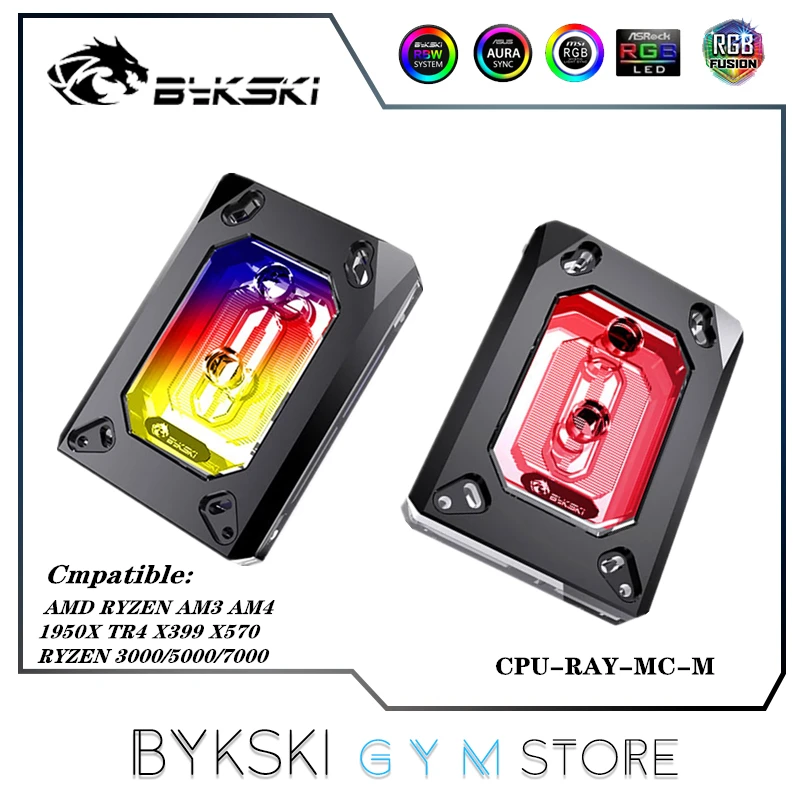 

Bykski CPU Water Block For AMD Ryzen 3000 AM3/AM3+/AM4 1950X TR4 X399 X570 Fan Cooling Copper Radiator,CPU Cooler CPU-RAY-MC-M