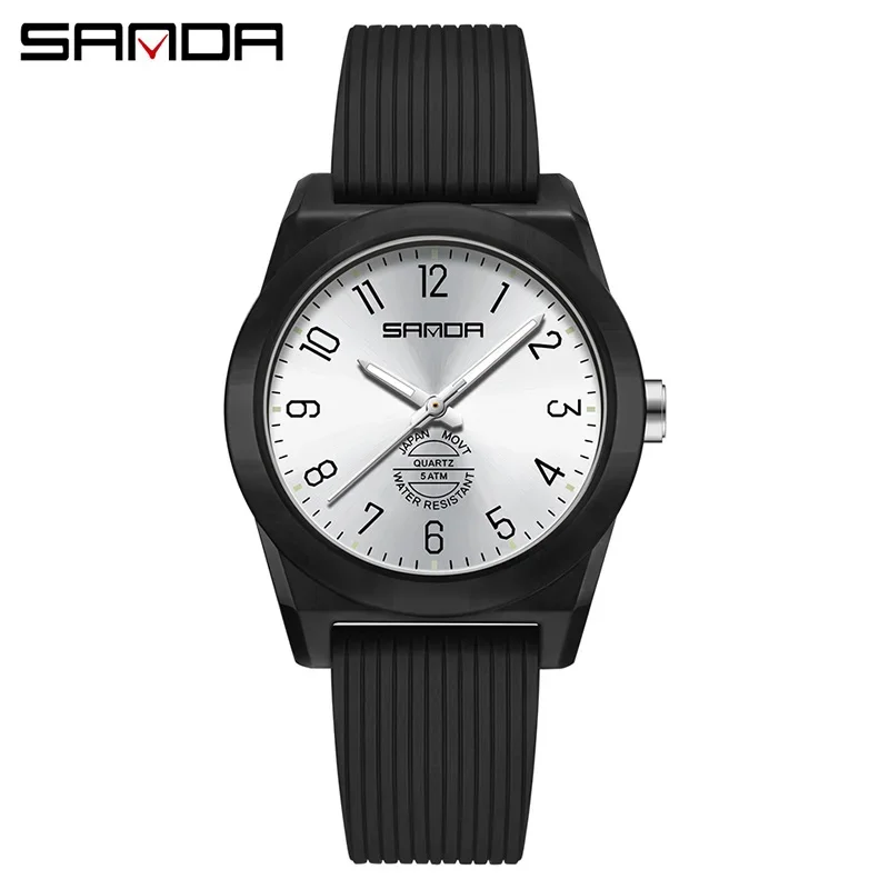 

SANDA лучший бренд SD6218 популярные модные простые кварцевые светящиеся водонепроницаемые спортивные часы с силиконовым ремешком для мужчин