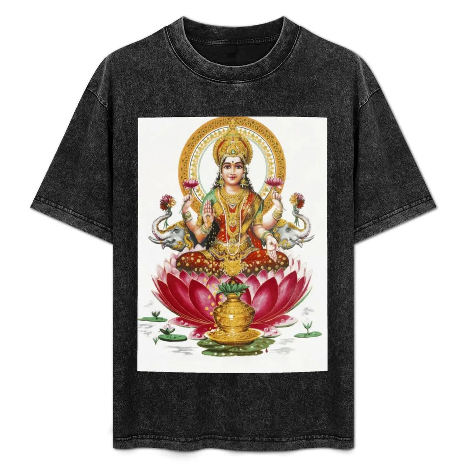 

Hindu Goddess Lakshmi Hinduism Buddhism Meditation Religion T-Shirt Short sleeve tee sublime Men's t-shirts