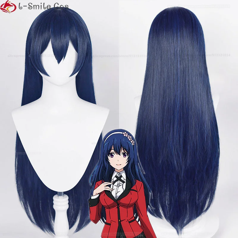 Anime  Hanatemari Tsuzura Cosplay Wig 80cm Long Blue Black Heat Resistant Synthetic Hyuga Hinata Wigs + Wig Cap