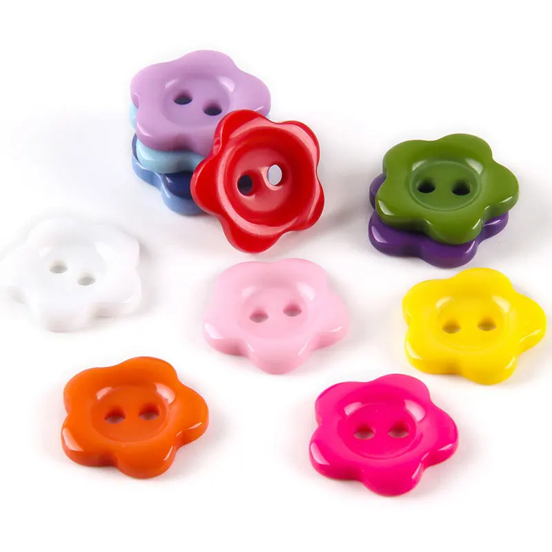 10/20pcs Colorful Resin Buttons Cartoon Plum Blossom Flower Button 2-Holes For Handmade DIY Sewing Supplies Clothing Accessories view 2