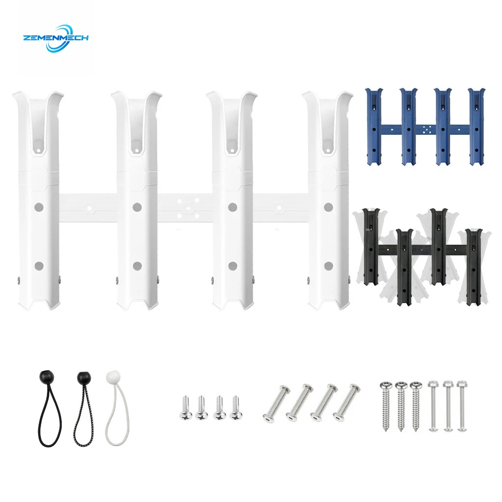 Adjustable Four Pole Plastic Fishing Rod Holder Boat Rod Rack Tube Side Mount Rod Holder For Boat Kayak Fishing Cooler Trailer