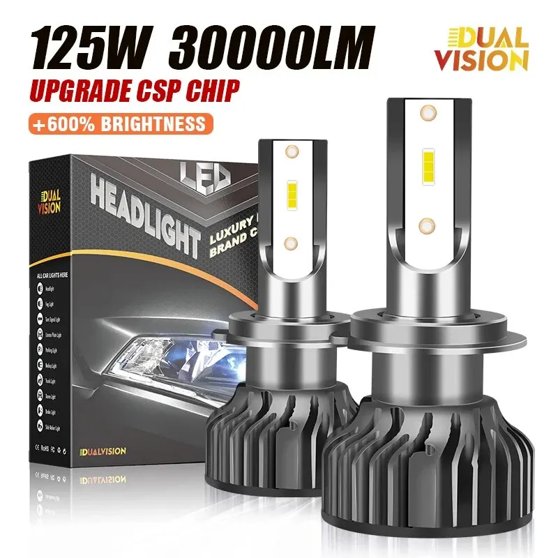 Dualvision Car Lights H4 LED CANBUS LED H7 30000LM H11 Lamp for Car Headlight Bulbs H3 H1 H9 9005 9006 HB3 HB4 Fog Light 12V 24V