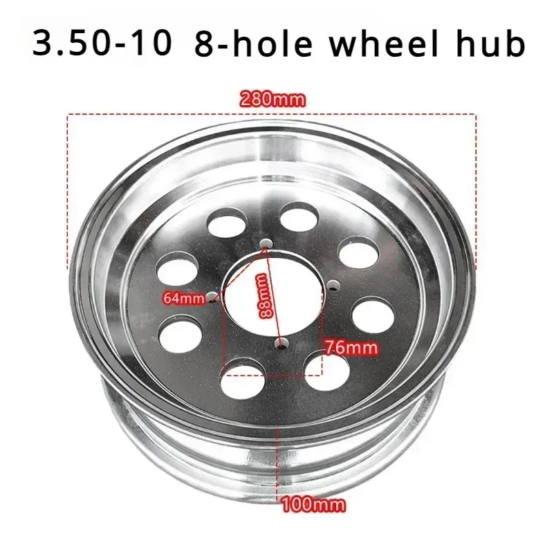 10 Inch 2.75-10 3.50-10 Aluminum Alloy Wheels Suitable for Monkey Bicycles, Motorcycles, Electric Tricycles, Motorcycle Parts