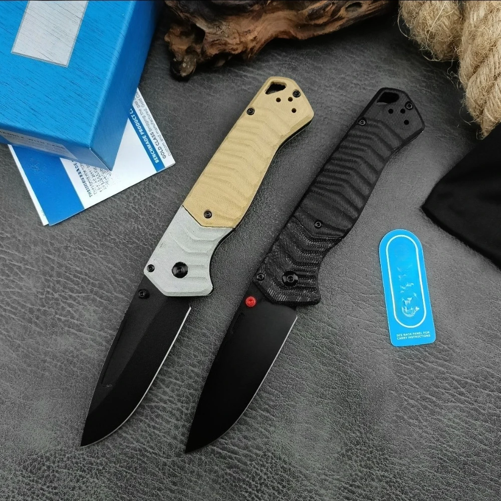 

BM 593BK-01 PSK Personal Tactical Pocket Folding Knife D2 Cerakote Blade Milled G10 Handle Camping Hunting EDC Multitool