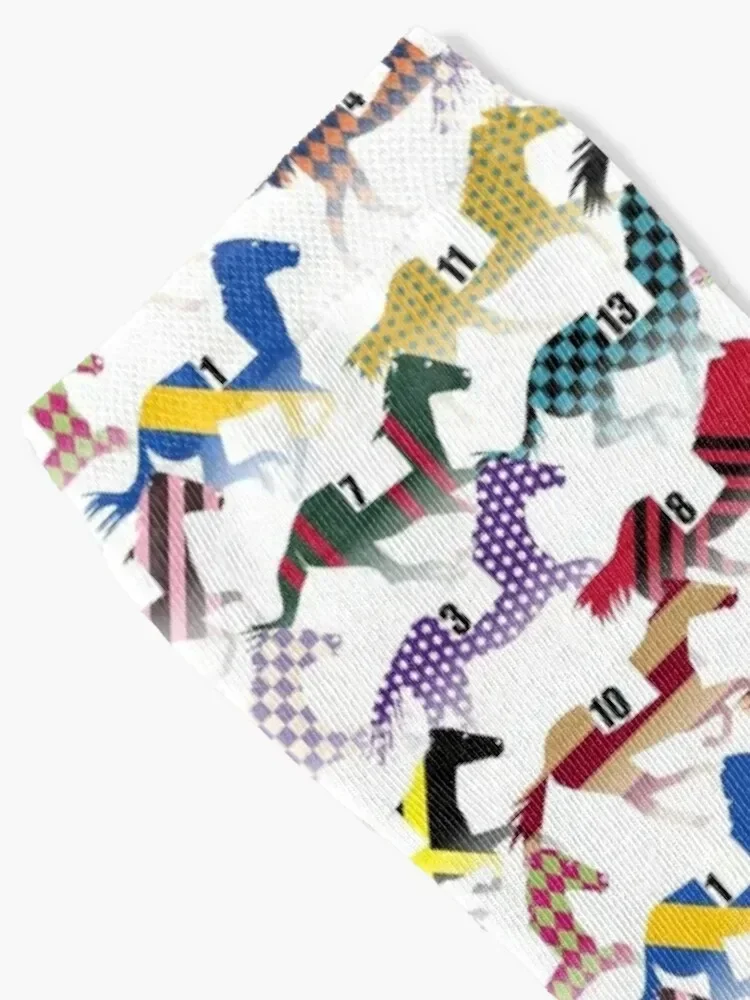 Off to the Horse Races Jockey Silks Pattern Socks Sports colored japanese fashion christmas stocking Socks Female Men's