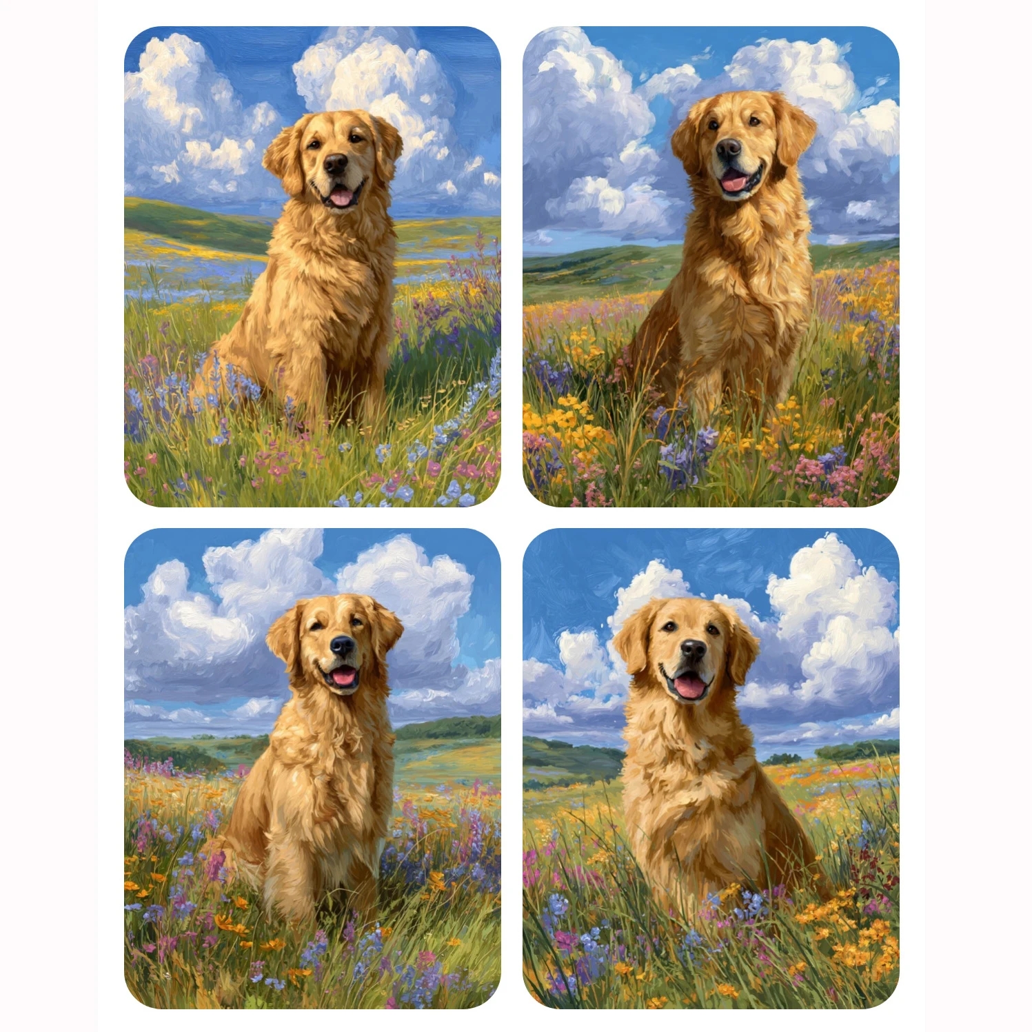 

Ручная роспись Собаки на луге Картина по номерам Набор DIY Акриловая картина Холст Художественный подарок для дома